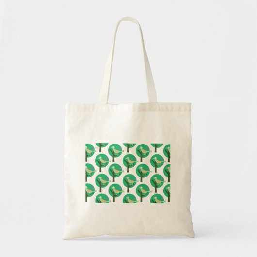 Groene vogel en boompatroon Natuur geïnspireerd Tote Bag (Voorkant)