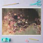 Groene Vogel & Levendige Bloemen, Etherische Boom Tissuepapier (Craft)