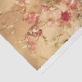 Groene Vogel & Levendige Bloemen, Etherische Boom Tissuepapier (Detail)