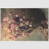 Groene Vogel & Levendige Bloemen, Etherische Boom Tissuepapier (Voorkant)