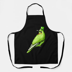 Groene vogel met groen Pet voor St Patricks Day Schort
