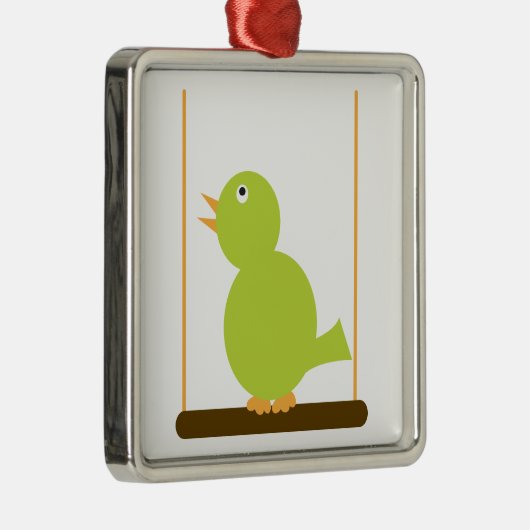 Groene vogel op een Ornament (Rechts)