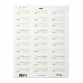 Groene vogel op tak modern douane terugkeeradres etiket (Full Sheet)