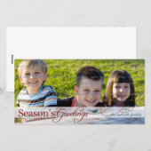 Groene Vogel op Wervelende Kerst Foto Kaart (Voorkant / Achterkant)