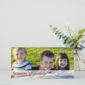 Groene Vogel op Wervelende Kerst Foto Kaart (Staand voorkant)