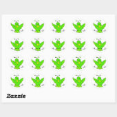 groene vogel ronde sticker (Vel)