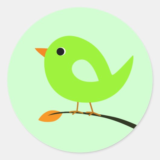 Groene Vogel Sticker (Voorkant)