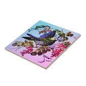  Groene Vogelillustratie door L. Prang & Co   Tegeltje (Zijkant)