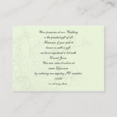 Groene vogelkooi, liefdesvogels Cadeauregister Kaa Informatiekaartje (Achterkant)