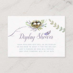 Groene Vogelnest Tweeling Baby Shower Weergave Dou Informatiekaartje