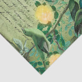 groene vogels botanisch tissuepapier (Detail)
