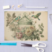 Groene vogels en ontkoppeling van bloemkooien tissuepapier (Craft)