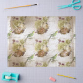  groene vogels en ontkoppeling van Rozen Tissuepapier (Craft)