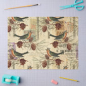  groene vogels en pijnbomen ontkoppelen tissuepapier (Craft)