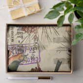  groene vogels en pijnbomen ontkoppelen tissuepapier (Geschenk)