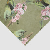 Groene vogels en roze ontkoppeling tissuepapier (Detail)