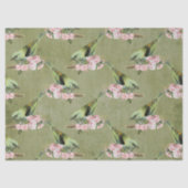 Groene vogels en roze ontkoppeling tissuepapier (Voorkant)