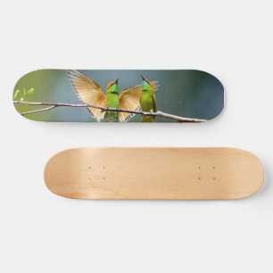 Groene Vogels Frolic in de Bomen Foto Persoonlijk Skateboard