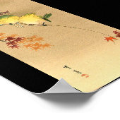 Groene vogels op mazelenbomen, Japanse Art c.1800s Poster (Hoek)