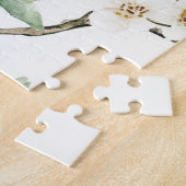 Groene Vogels Witte Bloemen Boom Legpuzzel (Zijkant)