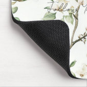 Groene Vogels Witte Bloemen Boom Muismat (Hoek)