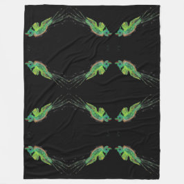 groene vogelschilderdeken fleece deken