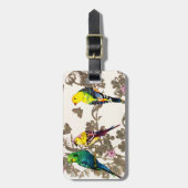 Groene vogelsoorten Waterverf Zilver Glitter Bagagelabel (Voorkant verticaal)