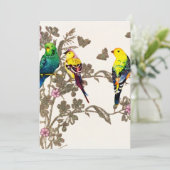 Groene vogelsoorten Waterverf Zilver Glitter Feestdagenkaart (Staand voorkant)