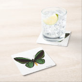 Groene vogelvlinder kartonnen onderzetters (Insitu)