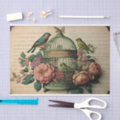  Groene Vogelvogels en ontvlechting van de bloemen Tissuepapier (Craft)