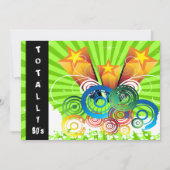 groene volledig 80's retro party Invitation Kaart (Voorkant)