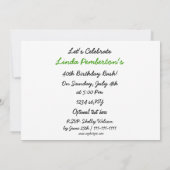 groene volledig 80's retro party Invitation Kaart (Achterkant)