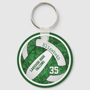 groene volleybal sleutelhanger met naam schoolteam