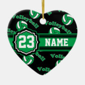Groene Volleyball Keramisch Ornament (Voorkant)