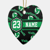 Groene Volleyball Keramisch Ornament (Links)