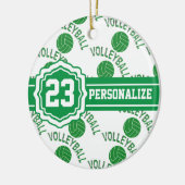 Groene Volleyball | Naam en nummer DIY Keramisch Ornament (Links)