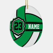 Groene Volleyball | Naam en nummer DIY Keramisch Ornament (Rechts)
