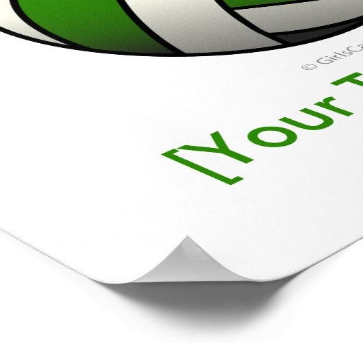 Groene Volleyball Poster (Hoek)