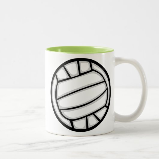 Groene Volleyball Tweekleurige Koffiemok (Rechts)