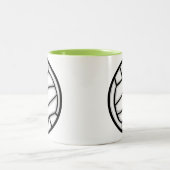 Groene Volleyball Tweekleurige Koffiemok (Center)