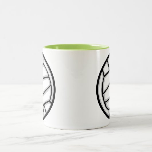 Groene Volleyball Tweekleurige Koffiemok (Center)