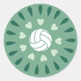 Groene volleyballen Kaleidoscope Patroon Ronde Sticker