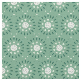 Groene volleyballen Kaleidoscope Patroon Stof