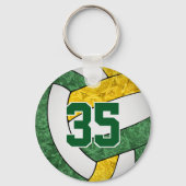 groene volleybalsleutelhanger met naam schoolteam sleutelhanger (Voorkant)