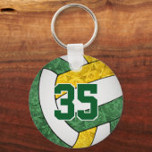 groene volleybalsleutelhanger met naam schoolteam sleutelhanger (Voorkant)