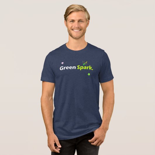 groene vonk Tri-Blend shirt (Voorkant volledig)