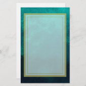 Groene voorgevormde glazen textuur briefpapier (Voorkant / Achterkant)