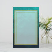 Groene voorgevormde glazen textuur briefpapier (Staand voorkant)