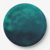 Groene voorgevormde glazen textuur papieren bordje (Voorkant)