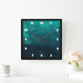 Groene voorgevormde glazen textuur vierkante klok (Huis)